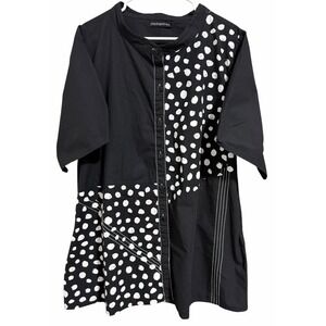 Snapdragon and Twig Polka Dot Tunic Top Black Women's Size XXL